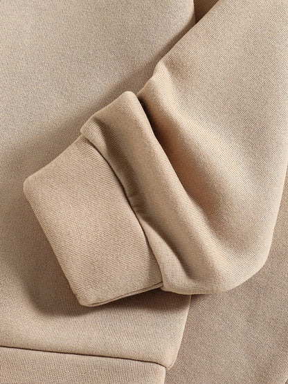 Children's Clothing (Spring and Autumn) Fashion Trend Girls' Set - Khaki Round Neck Long Sleeve+Sports and Leisure Pants 2-piece Good Vibrations