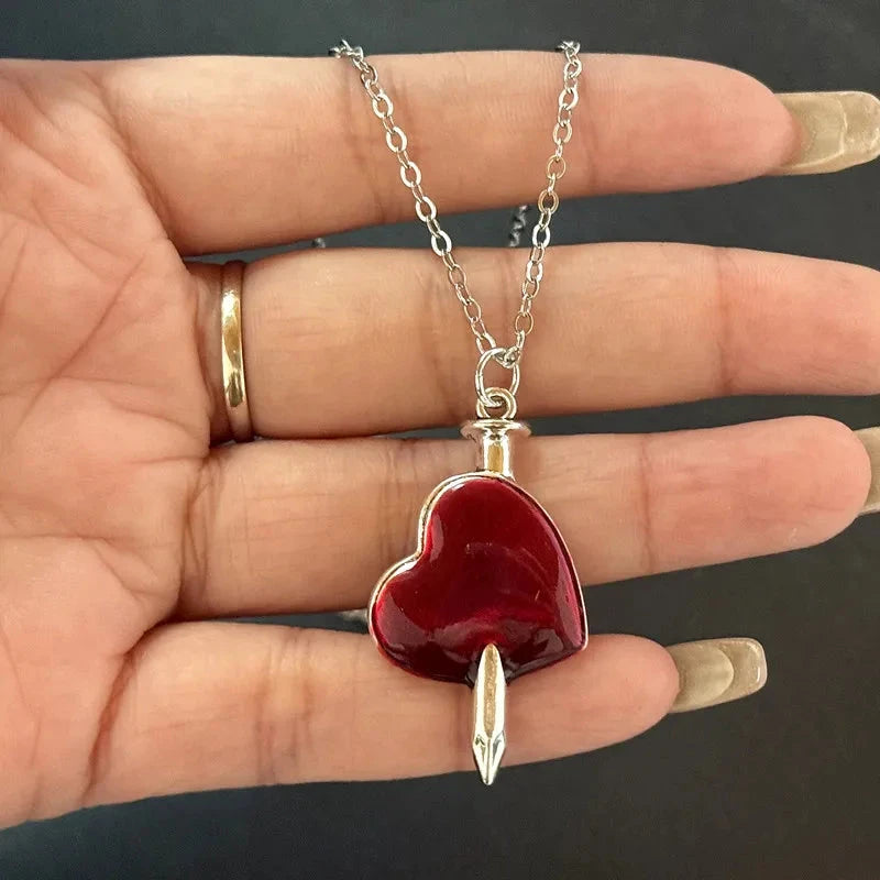 Gothic Cross Necklace for Women Men Punk Religious Crucifix Heart Amulet Necklaces Jewelry Gifts Good Vibrations