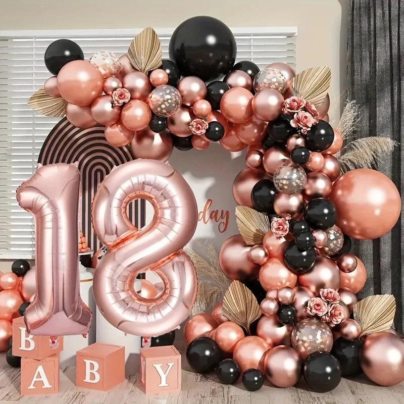 99 rose gold 18th birthday female decorations, rose gold 18th birthday decorations, 18 year rose gold balloons Good Vibrations