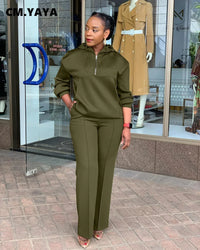 CM.YAYA Long Sleeve Women Set Loose Long Sleeve Hoodies Pant Suits 2024 Spring 2 Two Piece Sets Sporty Tracksuits Street Outfits Good Vibrations