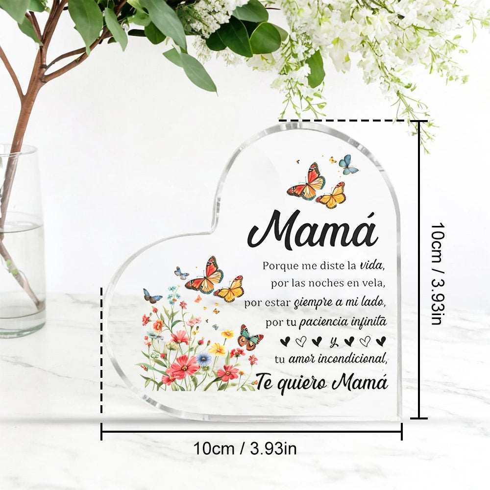 1 Pcs Birthday gift Mom transparent Presents From Daughter son for my best mom heart-shaped Gift For my Mother home Ornaments Good Vibrations Adult Super Store