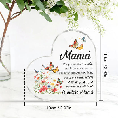 1 Pcs Birthday gift Mom transparent Presents From Daughter son for my best mom heart-shaped Gift For my Mother home Ornaments Good Vibrations Adult Super Store