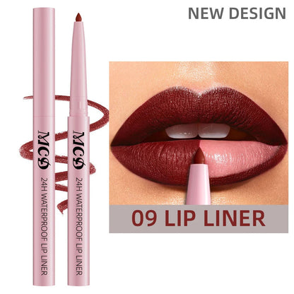 1PC Waterproof Matte Lip Liner Contours Lips in Shades Sexy Red Lipstick Natural Color Lip Makeup Hydrating Lip Cosmetic Gifts Good Vibrations