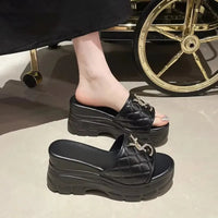 Women Sandals 2025 New Fashion Letters Platform Sandals Casual Comfortable Shoes Women Lightweight Non-slip Outside Slides Women Good Vibrations