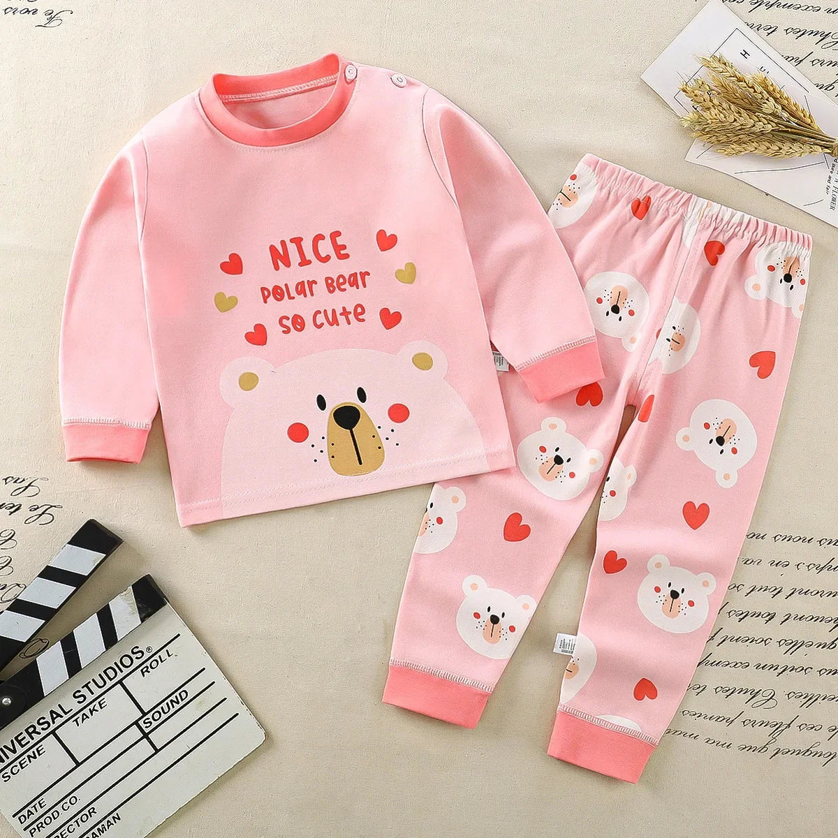 Kids Clothes Children Sets Children's Clothing Boys Girls CottonAutumn winter Clothing Pants Sleepwear Underwear Christmas Gift Good Vibrations