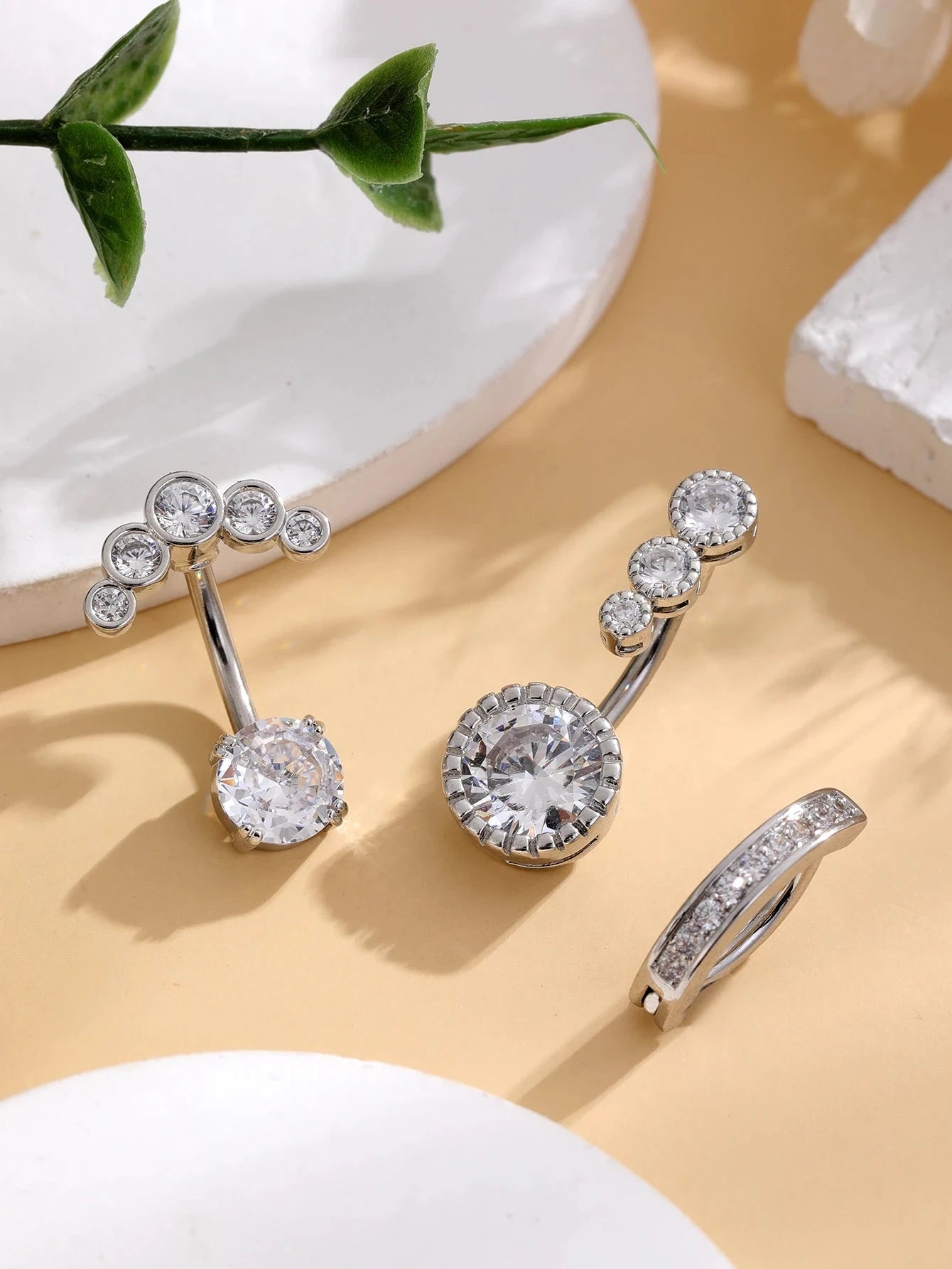 3pcs Gold Color Heart Butterfly Dangled Belly Piercing Sets 14G Stainlees Steel Navel Jewelry for Women Girls Body Belly Rings Good Vibrations Adult Super Store