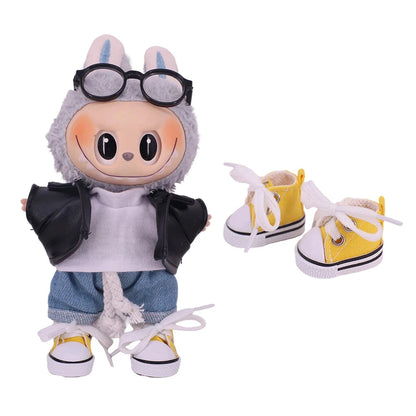 3.8cm Doll Shoes For labubu 17cm Plush Doll Clothes Accessories Girl's Toys ,Christmas Festival Birthday Gift Good Vibrations