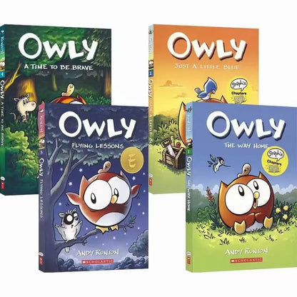 Big Eyed Owl Owly 4-volume set chapter bridge book English reading story picture book Good Vibrations