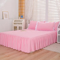 Bed Sheets Solid Plain Nordic Style Bedroom Washed Flat Breathable Adults Comfortable Simple Queen Size Home Bed-protect Soft Good Vibrations