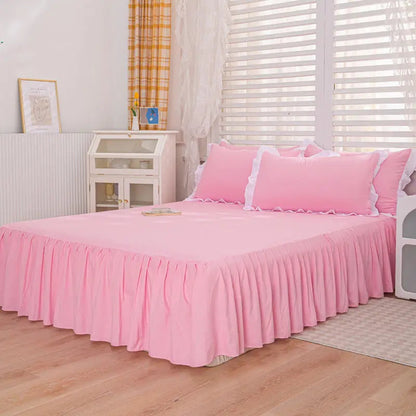 Bed Sheets Solid Plain Nordic Style Bedroom Washed Flat Breathable Adults Comfortable Simple Queen Size Home Bed-protect Soft Good Vibrations