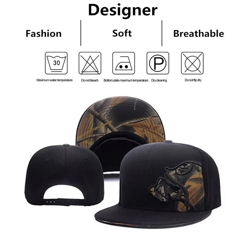 Unisex Helmeted Man Embroidery Hip-hop Hats Spring and Autumn Outdoor Adjustable Casual Baseball Caps Sunscreen Hat Good Vibrations