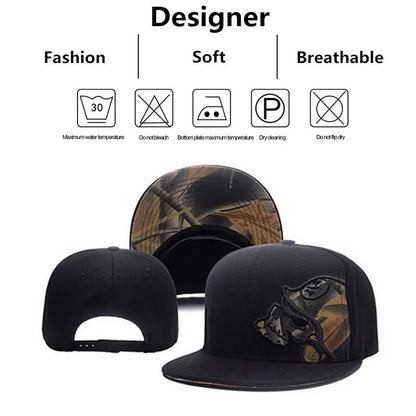 Unisex Helmeted Man Embroidery Hip-hop Hats Spring and Autumn Outdoor Adjustable Casual Baseball Caps Sunscreen Hat Good Vibrations