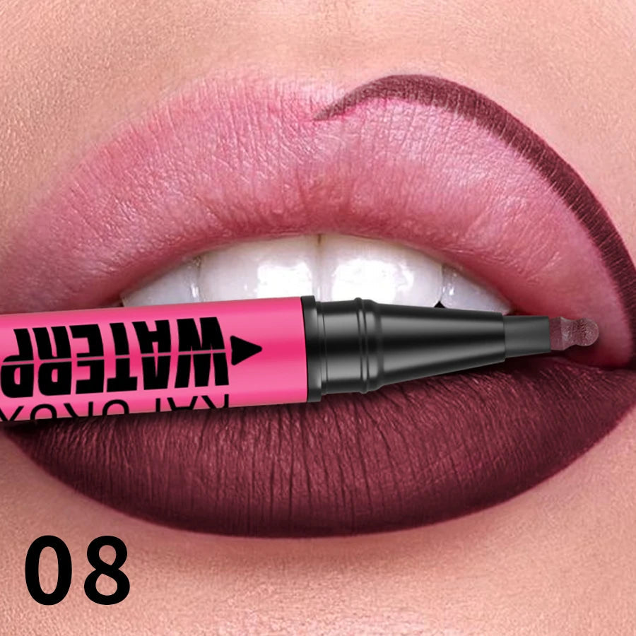 1PC Liquid Matte12-Color Lipliner Pencil Waterproof Plumping Stain Lipstick Natural Lip Liner Outline Lips Contour Makeup Good Vibrations