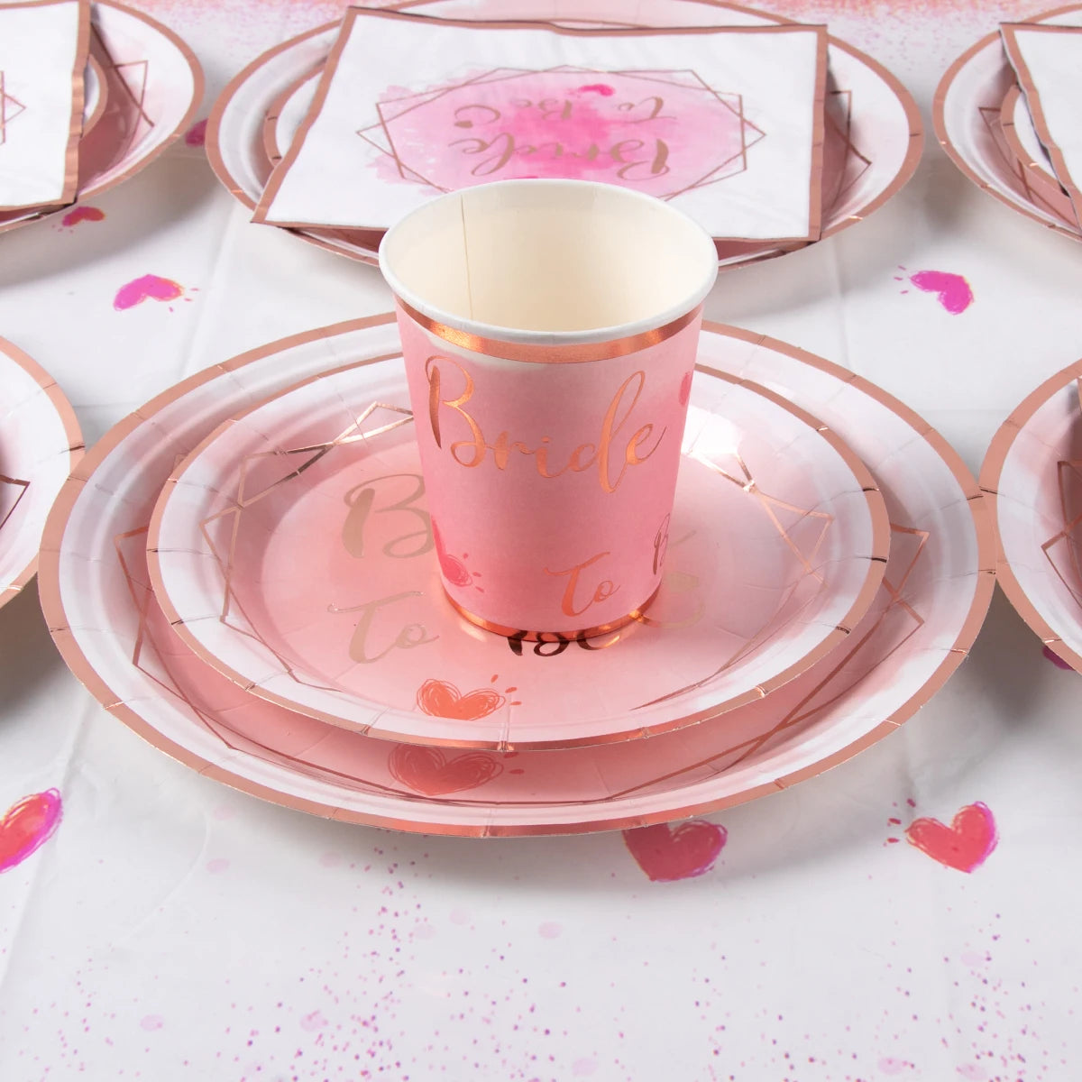 Bachelorette Party Team Bride To Be Tableware Cups Plate Bridal Shower Gift Bride to be Hen Wedding Decorations Adult Supplies Good Vibrations