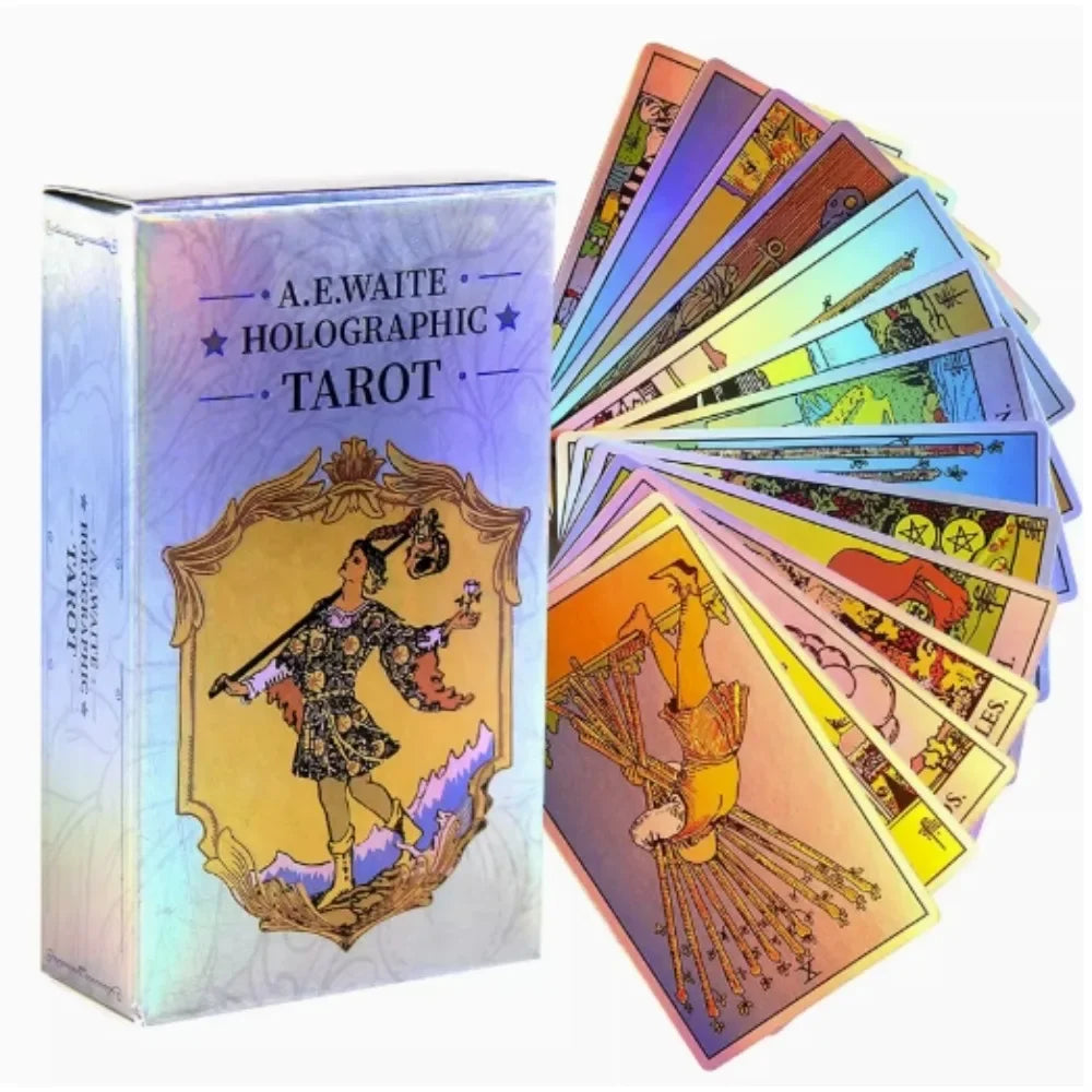 10.3*6cm MagicSeer Rainbow Tarot Cards Decks Tarot Card and Book Sets for Beginners Holographic Tarot Deck Board Game Good Vibrations