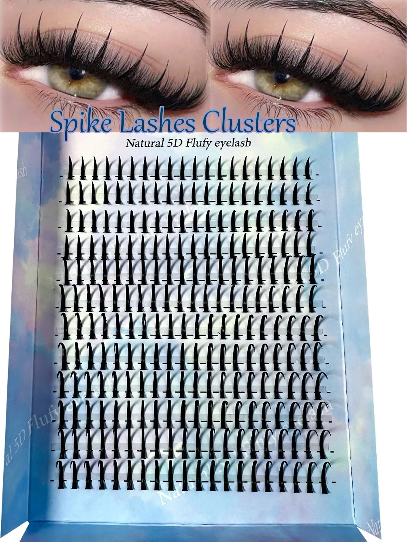 Spikes Lash Individuals Volume Eyelash Clusters D-Curly Lash Clusters Kit 10-20MM DIY Eyelash Extensions,6 Styles Lash Clusters Good Vibrations