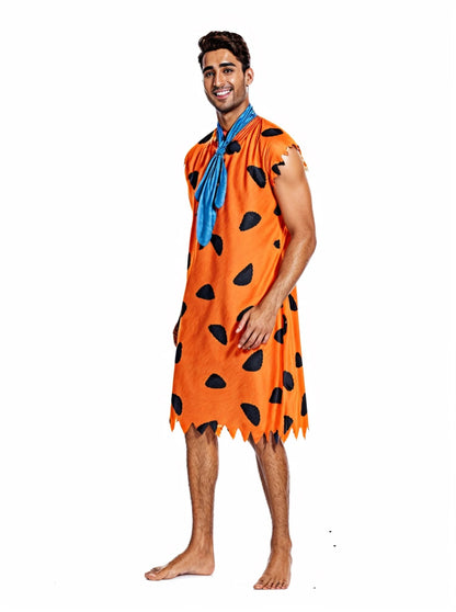 Purim Carnival Party Halloween Costumes Adult Man Primitive Savages Costume Men Fred Flintstones Stone Age Cosplay Good Vibrations