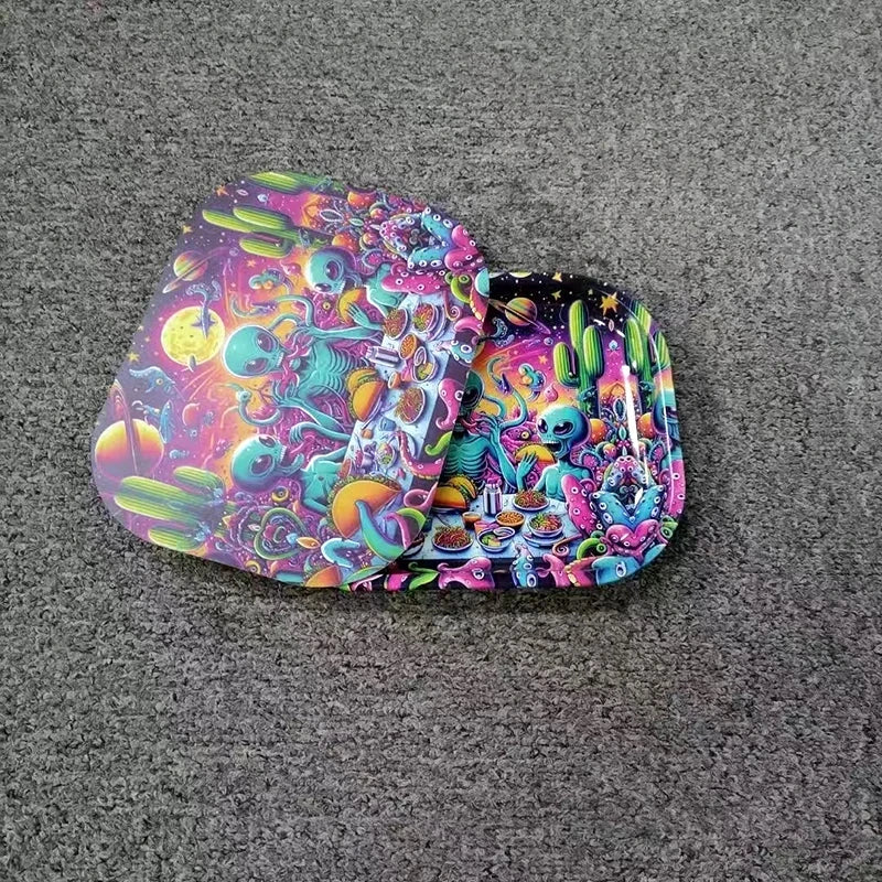 1Pc Rolling Tray Tobacco Cigarette Paper Accessories Trays Magnetic Lid Smoking Grinder Storage Metal Plate 18x14CM Good Vibrations Adult Super Store