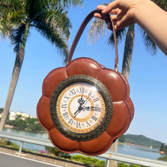 Designer Purses and Handbags Shoulder Bags funny clock-shaped bag funny Women's round bag Woman's bag High quality Good Vibrations