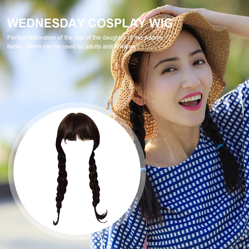 Girls Princess Cosplay Wigs Birthday Gift Wednesday Barbi Little Mermaid Hair Braid Wigs Kids Halloween Party Accessorie Good Vibrations