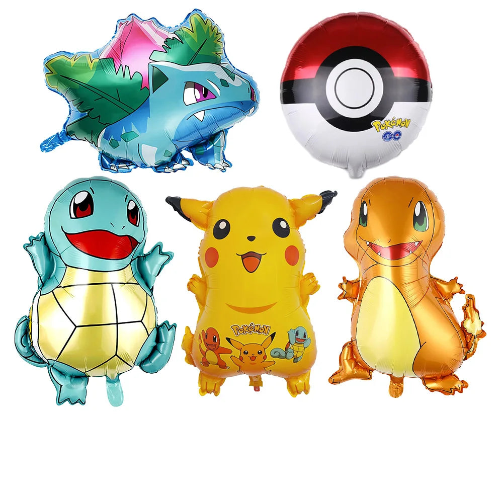 Pokemon Birthday Party Disposable Party Plates Pikachu Theme Tablecloth Character Balloon Birthday Decoration Baby Shower Suppli Good Vibrations