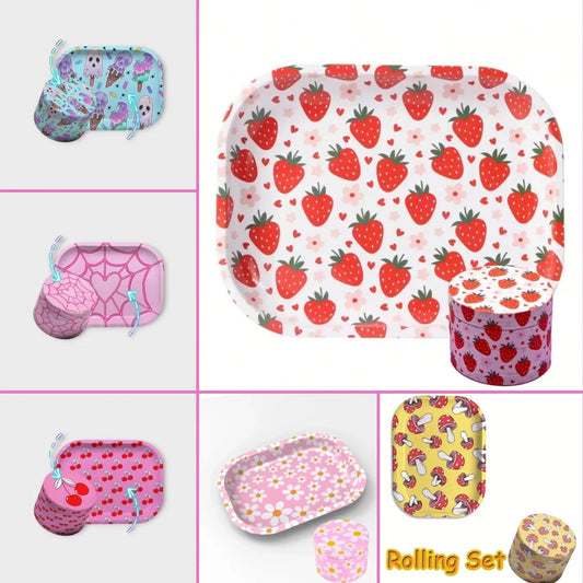 Two Pieces in One Rolling Tray and Grinder Kit Tobacco Accessories Good Vibrations Adult Super Store