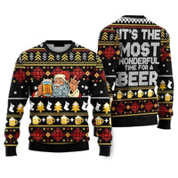 Fashion Santa Claus Beer Ugly Christmas Sweater For Men Clothing 2026 New Year Hoodie Streetwear Holiday Party Sweatshirts Good Vibrations