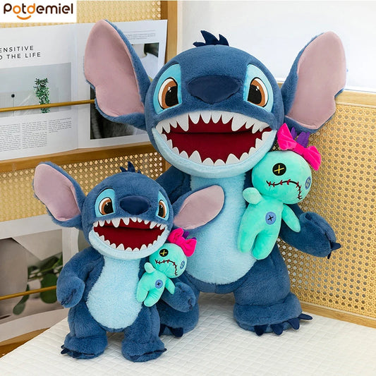 35/50cm Halloween Hug Little Gold Stitch Plush Toy Cartoon Big Mouth Stitch Doll Pillow as a Gift for Children Good Vibrations