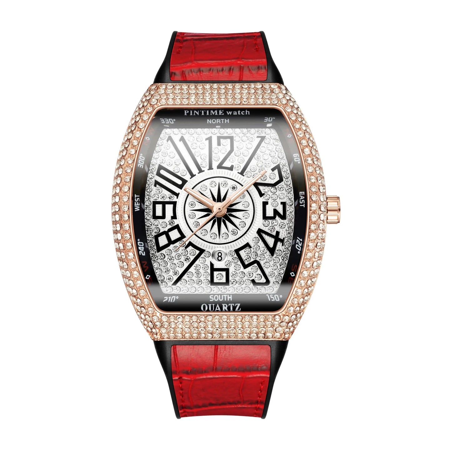 Fashion Mens Watches Men Wristwatches Automatic Quartz Man Clock Male Luxury Reloj Diamond Big Large Arabic Numeral Dial Watch Good Vibrations