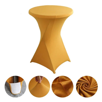 Wedding Birthday Party Decoration Cocktail Spandex Table Covers Round Cloth High Bar Banquet Hotel  Show Solid Colour Good Vibrations