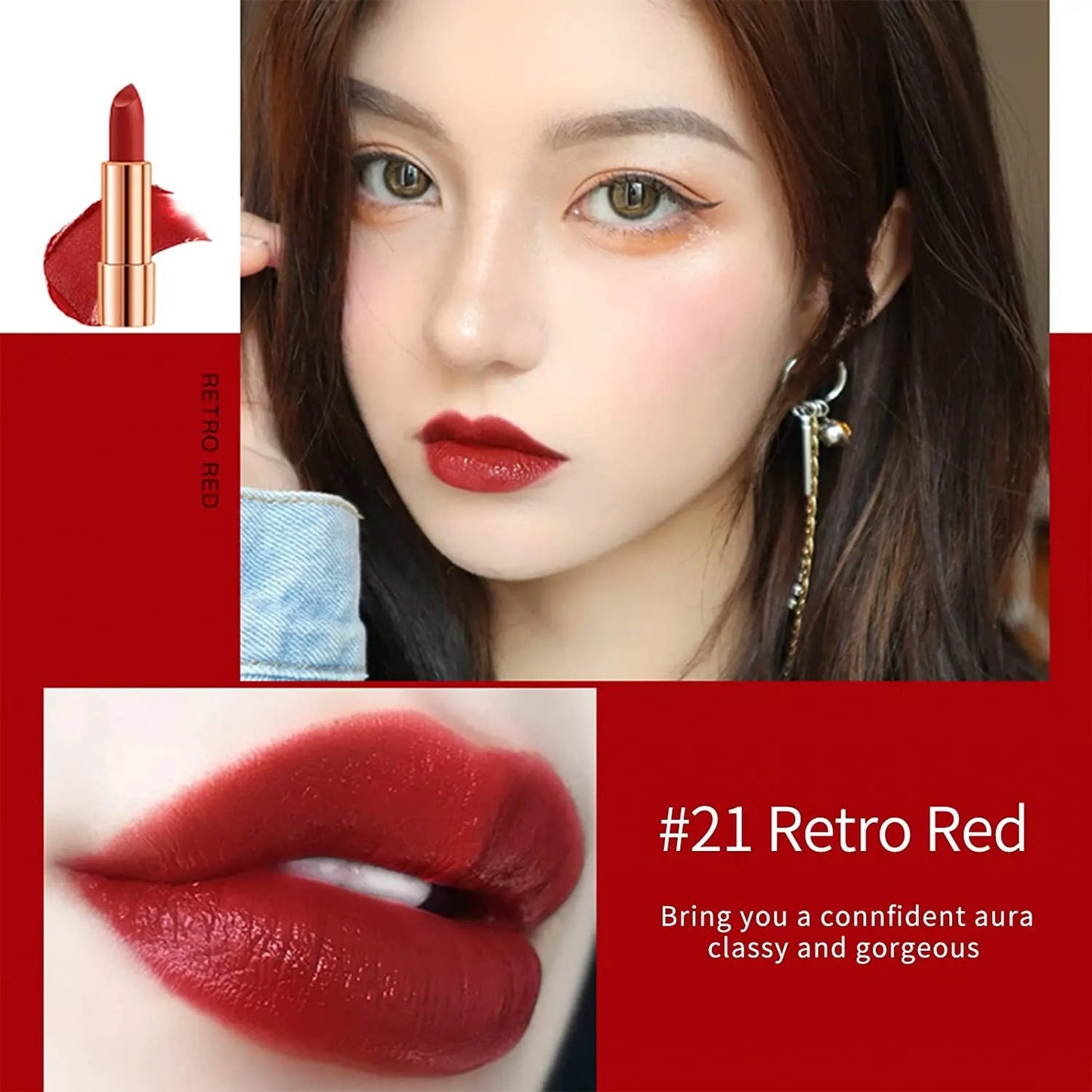 Matte Lipstick Set 3 Colors Lip Stick with Sliver Chain Bag Package Velvet Lip stick Gift Box Private Label Make Up 3.5gx3 Good Vibrations
