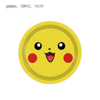 Pokemon Birthday Party Disposable Party Plates Pikachu Theme Tablecloth Character Balloon Birthday Decoration Baby Shower Suppli Good Vibrations