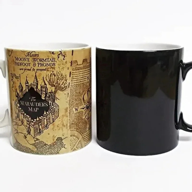 Magic Marauders Map Mug, 11oz, Color Changing Mug, Sensitive Ceramic Coffee Mugs, Tea Cup, Best Gift for Friends, Drinkware Good Vibrations