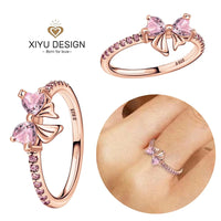 925 Sterling Silver Red Heart-shaped Ring Earrings Necklace Charm Sparkling Women's Jewelry Gift Fashion Light Luxury Making Good Vibrations