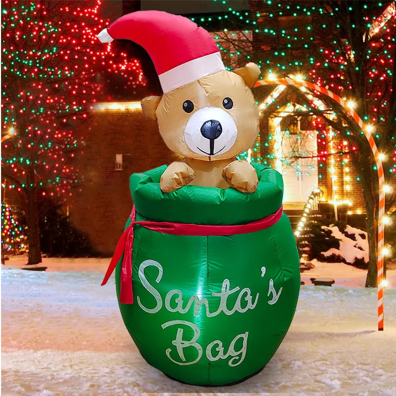 Inflatable LED Decorations Christmas Season, Gardens, Shopping Malls Christmas Plush Bears, Dinosaurs, Cocoa Cup Inflatables Good Vibrations