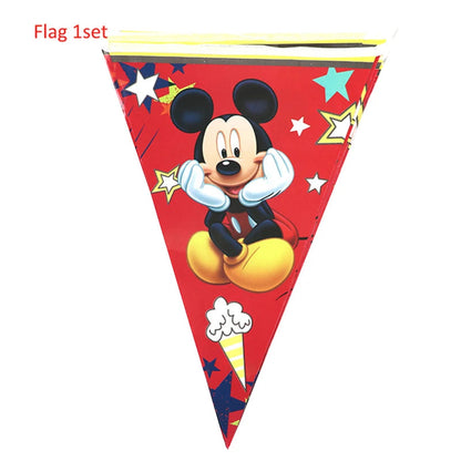Mickey Mouse Theme Disposable Tableware Cups Plate Baby Children Birthday Party Supplies Boy Family Good Friend Party Decoration Good Vibrations
