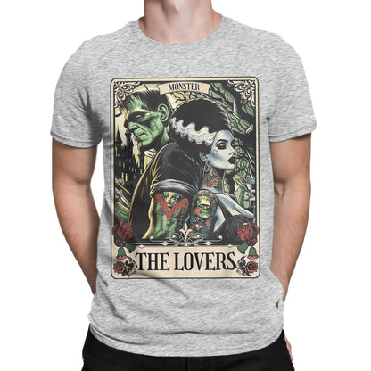 The Monster Frankenstein And Bride Men's T Shirt  Humorous Tees Short Sleeve Crew Neck T-Shirt Pure Cotton Party Clothing Good Vibrations