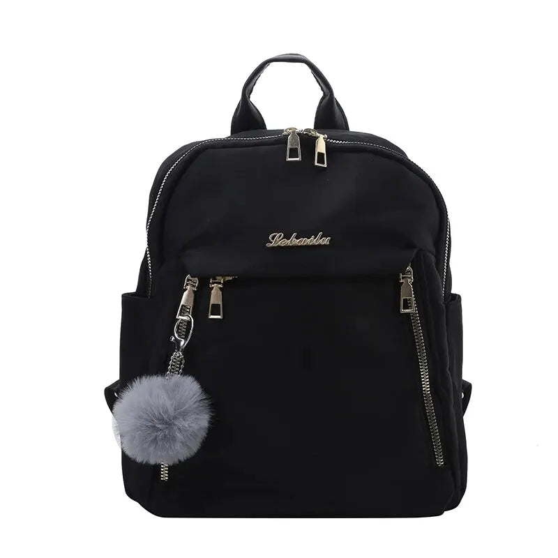 Backpacks Simple Large Capacity New Black Travel Bag For Women Solid Harajuku Student Schoolbag Backpack Unisex Bags High Street Good Vibrations