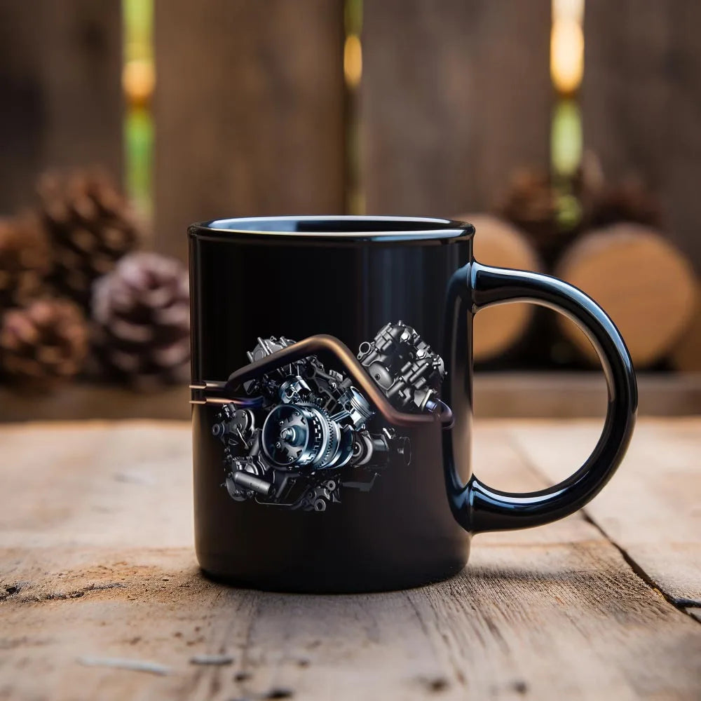 Ceramic Mug Mechanical Style Wide Mouth Design For Comfortable Drinking Experience Compact Portable Size Perfect For Daily Use Good Vibrations