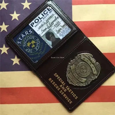 Game Leon Scott Kennedy Metal badge wallet RE4 Ada wong Chris Redfield Rebecca  Customized game wallet Cosplay accessories Good Vibrations