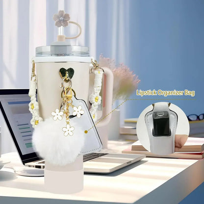 12PCS Accessories for Stanley Cup 30oz 40oz Tumbler Water Bottle Handle Strap Straw Toppers Keychain Charms Silicone Cup Boot Good Vibrations Adult Super Store