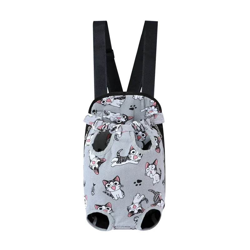 Adjustable Cat Carrier Bag Pet Double Shoulder Backpack Portable Bag Outdoor Travel Camping Hiking Cat Bag Dog Bag Good Vibrations