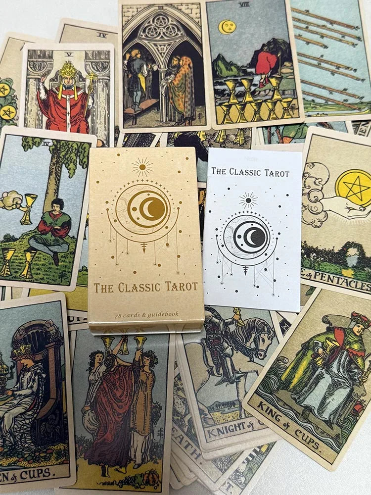 The Classic Tarot Cards A 78 Deck Board Games Mystical Divination Fate Fortune Tarot Cards with Guide Book Good Vibrations