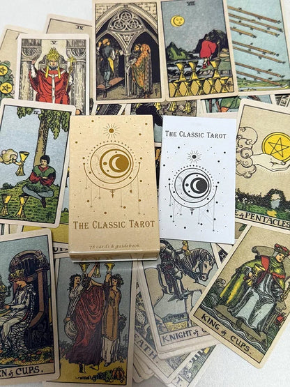 The Classic Tarot Cards A 78 Deck Board Games Mystical Divination Fate Fortune Tarot Cards with Guide Book Good Vibrations