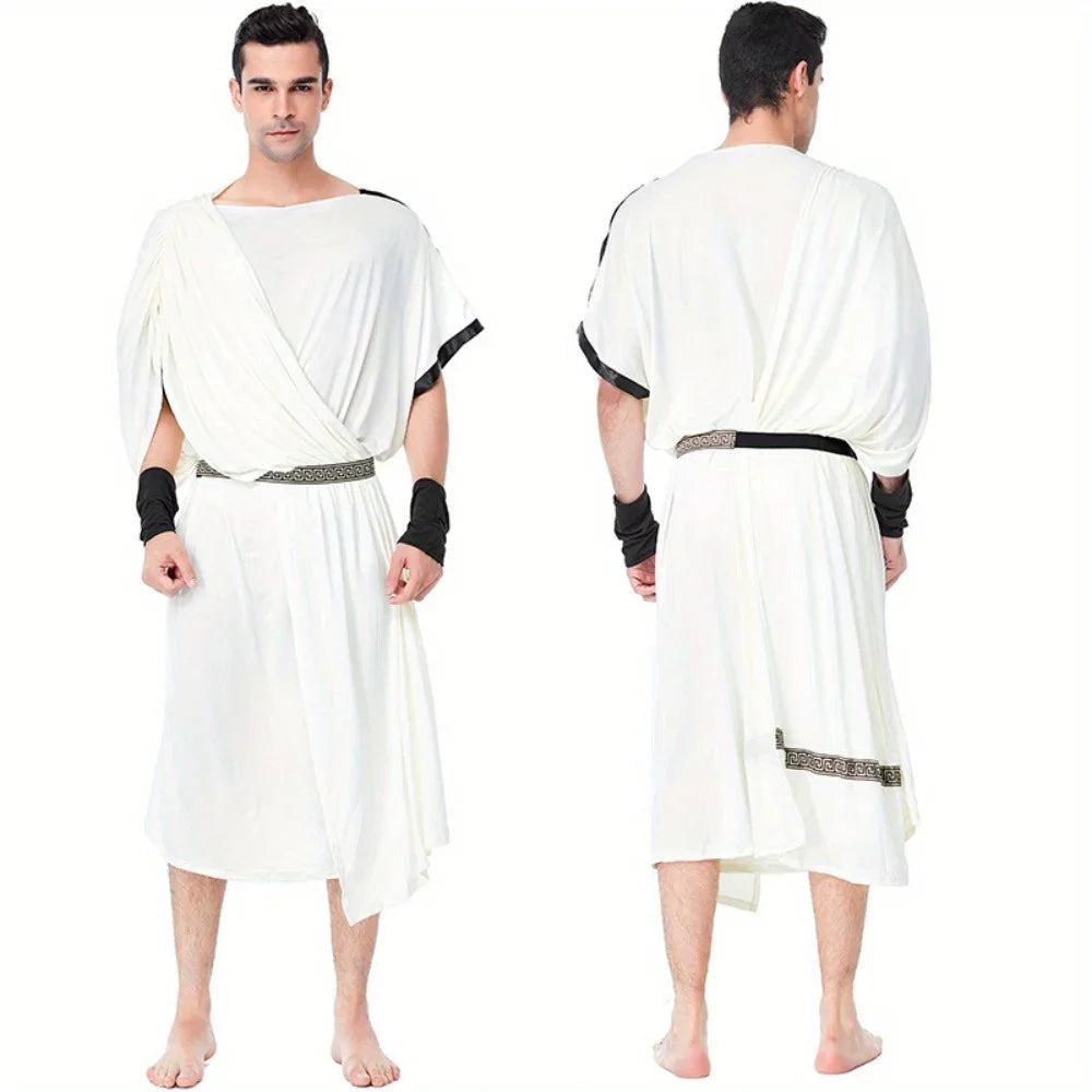 Halloween Cosplay Costume: Medieval - Inspired Arab Roman - Style White Couple Dresses Good Vibrations