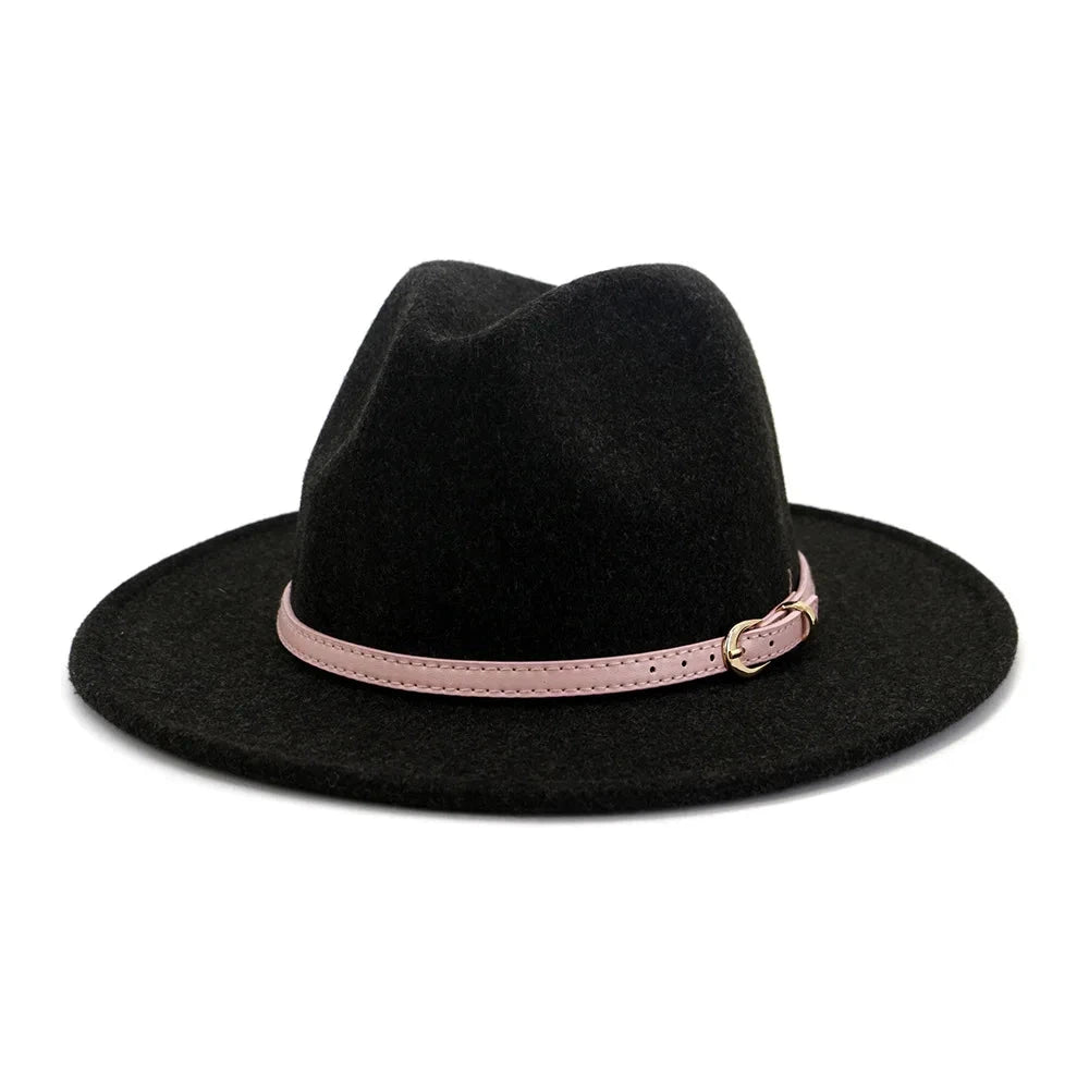 fedora hats for men and women couples jazz hats autumn and winter multicolor fashion wild warm flat brimmed hat Good Vibrations