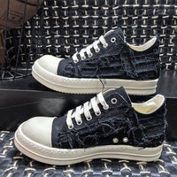 New Designer Men's Women Breathable High Top Casual Shoes Men's Women Flat Sports Shoes Low Top Lace Up Canvas Shoes Large Size Good Vibrations
