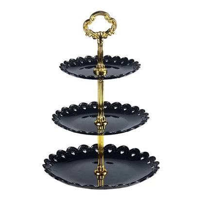 3 Layer Cake Stand Fruit Plate Tray Display Birthday Party Dessert Wedding Good Vibrations