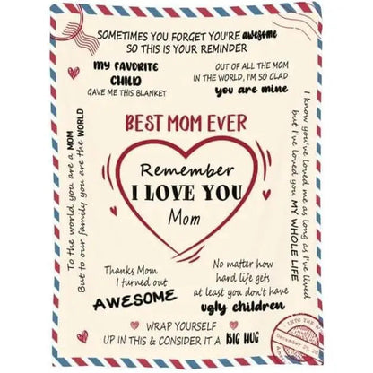 Letter To Mom Pattern Blanket Mother Gift Soft Comfortable Warm Throw Air-conditioned Room Nap Blanket for Home Custom blankets Good Vibrations