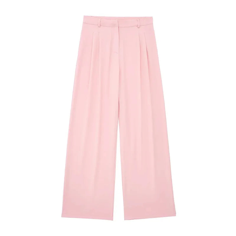 MUJER Pants Sets For Women 2 Pieces Off Shoulder Sleeveless Vest Woman Outfit Fashion Wide Leg Pants Elegant Casual Women's Set Good Vibrations